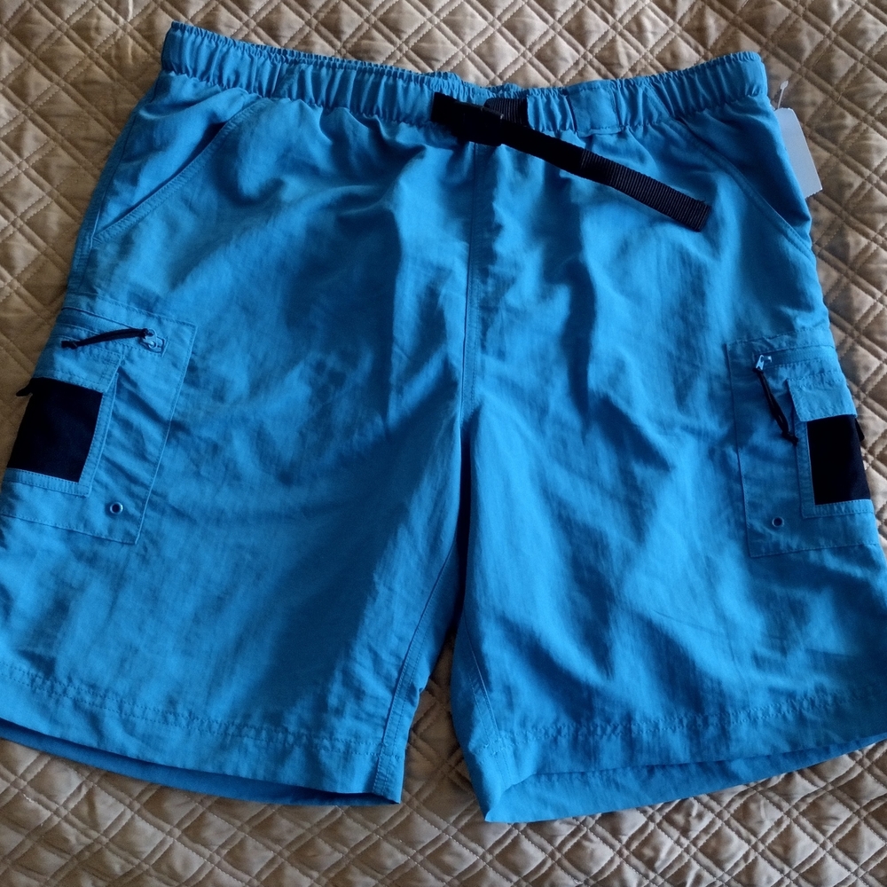 3/$30 Blue Alpine Designs Men's Cargo Belted Board Shorts Swimming